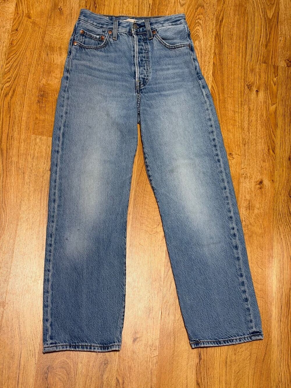 Levi's Jeans Ribcage Straight Womens 24x26 Blue Denim Super High Rise